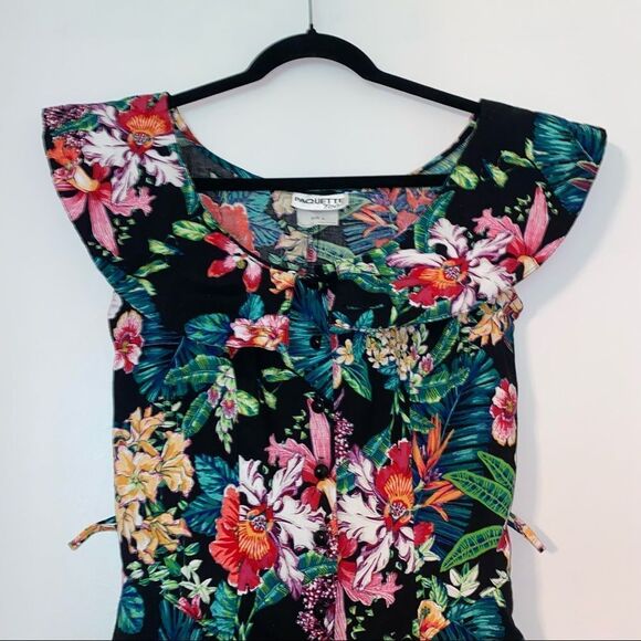 Pin Up Girl Vintage Style Floral Summer Midi Dress - Picture 9 of 10